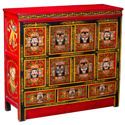 Tibetan Hand Painted Altar Cabinet