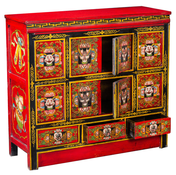 Tibetan Hand Painted Altar Cabinet
