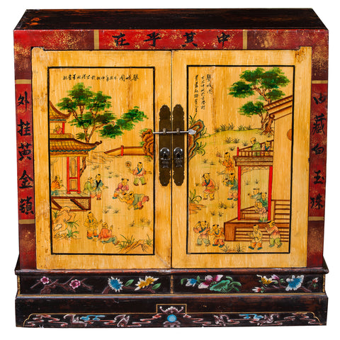 Chinese Painted Storage Cabinet