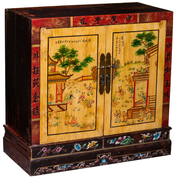Chinese Painted Storage Cabinet