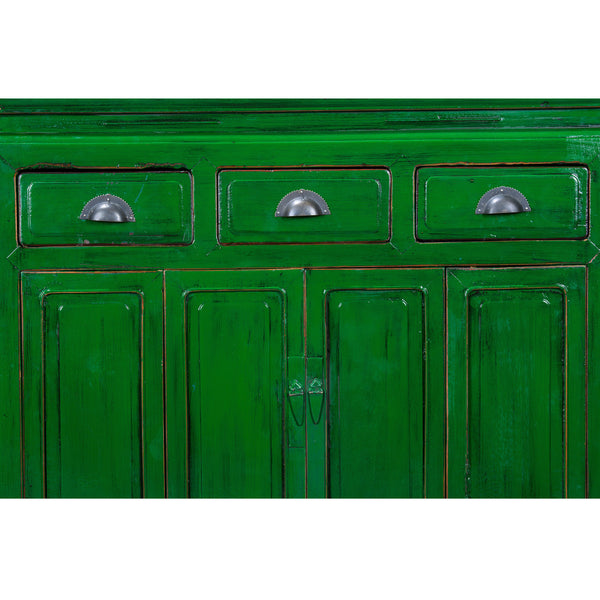 Green Chinese Painted Storage Sideboard
