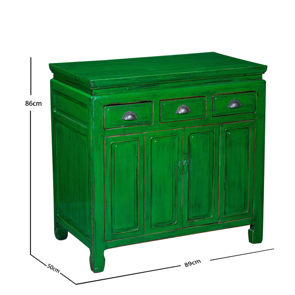 Green Chinese Painted Storage Sideboard