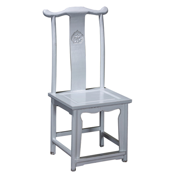 Contemporary Painted White Chinese Wood Chair